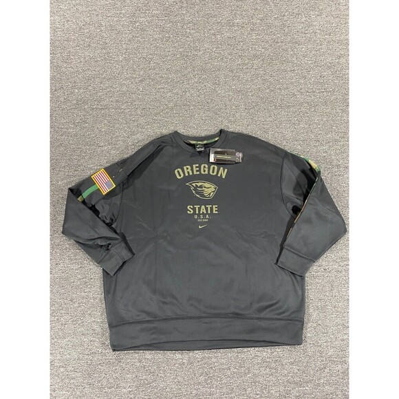 Nike Oregon State Beavers Sweater Womens 2XL XXL Black Camo Sweatshirt DD4393 - Picture 1 of 16